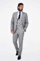 Ross - Grey Check Three Piece Suit